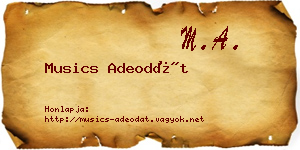 Musics Adeodát névjegykártya